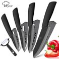thumbnail image 1 of Ceramic Knives Set for Kitchen 5-Piece Sharp Paring Knife Set with Covers and Peeler Sharp Fruit Knife for Lettuce Vegetable Carrot, 1 of 6
