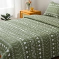 thumbnail image 3 of Quilt Sets Twin Size 2-Piece,Sage Green Geometric Print Bedspread Set,1400 Thread Count Microfiber Coverlet & Pillowshams, 3 of 6