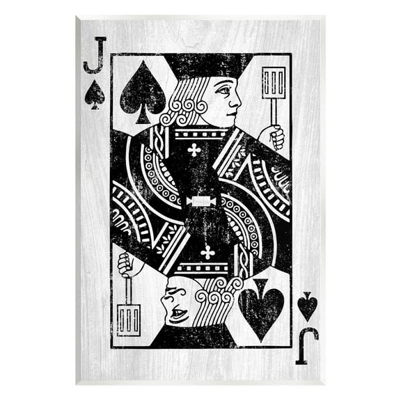 Stupell Industries Card Deck Jack Spade Symbol Graphic Art Unframed Art Print Wall Art, Design by Lil' Rue