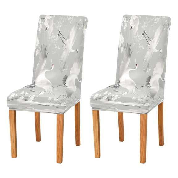 BZSMCE Chairs Slipcovers Dining Chair Covers Fly Crane White Blossom Creative Pattern