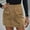 Khaki, variant on Fesfesfes Women Skirt Solid Color Zip Skirt Corduroy Short A-line Skirt Clothes Sale