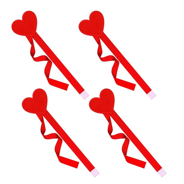 4 lazos decorativos de satén con cinta de sujeción, diseño de corazón, para San Valentín, bodas, cumpleaños, decoración de muebles.