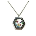 thumbnail image 4 of Central Diamond Center Stainless Steel Mother's Locket Pendant (Jan-Dec) with a Chain - Hexagon - Rose Plated, 4 of 6