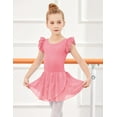 thumbnail image 5 of Oudiya Girls Ruffle Sleeve Ballet Dance Dress Tutu Skirted Leotard, 3-11Y, 5 of 6
