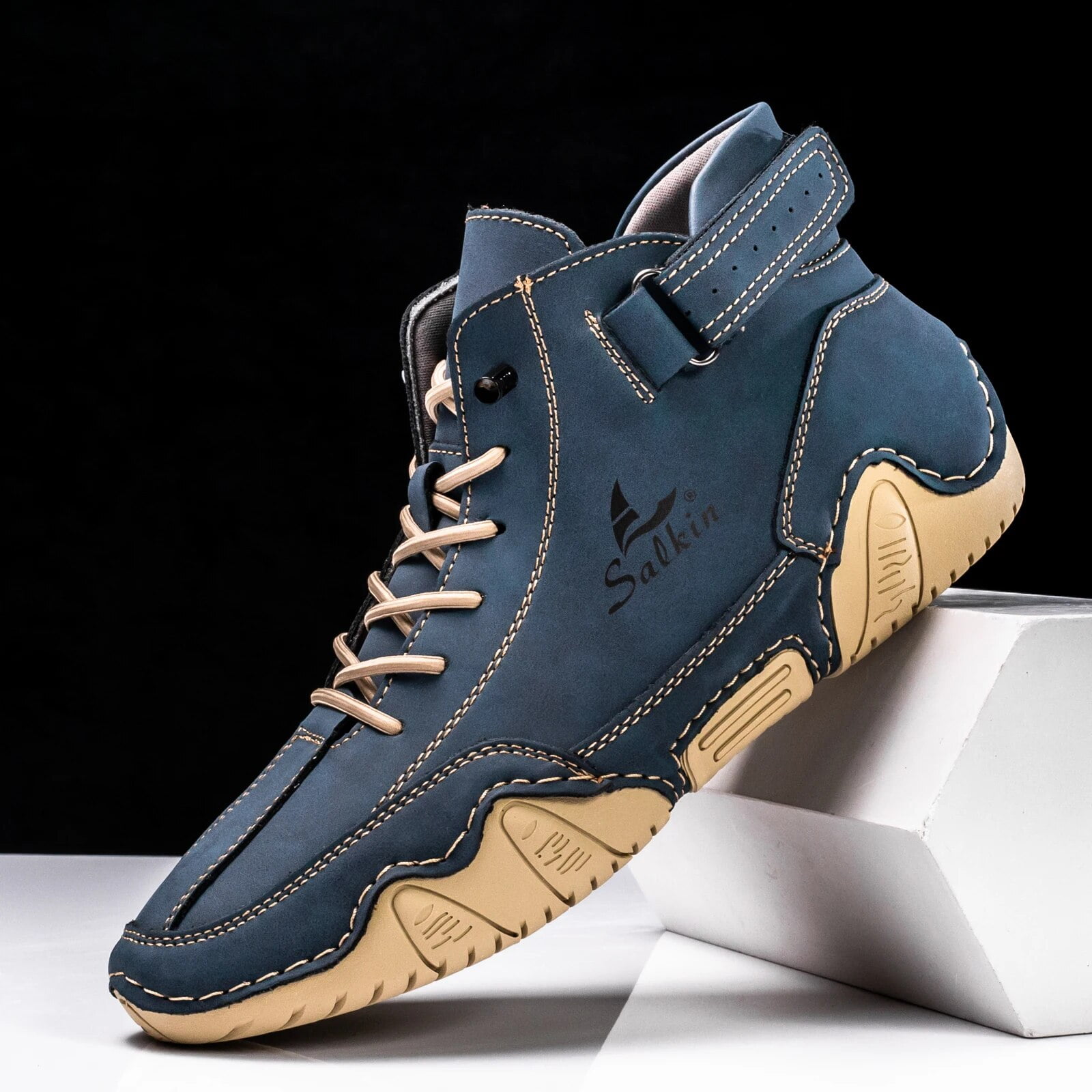 New 2024 Handmade Men Boots Design Sneakers Man Outdoor Casual Leather Men Shoes Ankle Boots Breathable Hot Sale Brown 35 40 Walmart