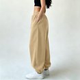 thumbnail image 6 of Karymi Solid Casual Sweatpants Women, Balloon Long Pants, Drawstring Elastic Waist Relaxed Fit Elastic Cuffs with Side Pockets, 6 of 7