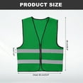 thumbnail image 2 of Uxcell High Visibility Reflective Safety Vest, Class 2 Construction Work Vest Smooth Zipper Front for Construction Safety Use Grass Green, 2 of 7