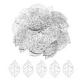 thumbnail image 1 of Uxcell 200Pcs Adornos de Hoja Hueca Plateada, Pendientes de Metal para Manualidades DIY para Horquillas, 1 of 6