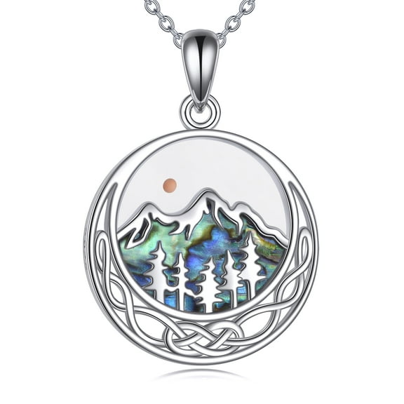 Mustard Seed Necklace Sterling Silver Celtic Knot Mountain Pendant Christian Religious Faith Jewelry Gifts for Women Men