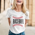 thumbnail image 2 of TODOZO Hot Sale!! Baseball Shirt for Women Baseball Mom Shirt Baseball Letter Graphic Tee Game Day Short Sleeve Tops American Flag Shirts for Women White S, 2 of 6