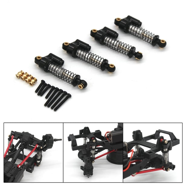 Amortiguador de presión de aceite de 4 Uds. con tornillos M2, aleación de aluminio mejorada para coche de control remoto 24, accesorio de r Negro Yotijar amortiguar