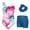 Red Blue Marble, variant on Leotards for Girls Gymnastics Sparkly Kids Dance Unitard Biketards with Shorts 4-11Years