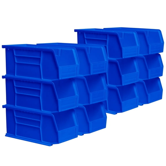 Akro-Mils Stackable Storage Bins, AkroBins 30230 Stacking Organizer, 11"x5"x5", Blue, 12-Pack
