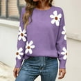 thumbnail image 2 of Sweaters For Women Winter Long Sleeve Sweater Casual Crew Neck Knit Pullover Tops Lightweight Curved For All Seasons Xl Womens Sweaters, 2 of 5