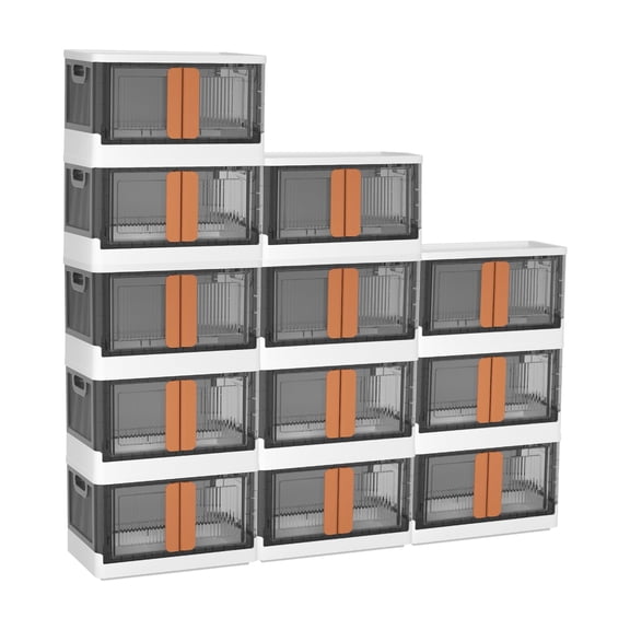 Open Box WONDERSOME COLLAPSIBLE Storage Bins Stackable Wheeled Clothing Organizer -White