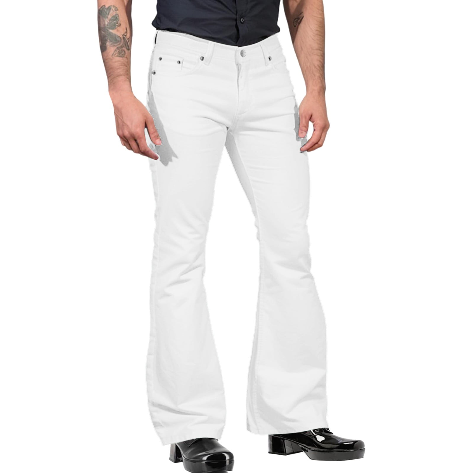 Mens white bell bottoms outlet