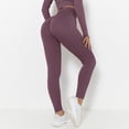 thumbnail image 6 of Fesfesfes Fashion Leggings Women Solid Color Span Ladies High Waist Slim Leg Trousers Yoga Pants Long Pants, 6 of 7