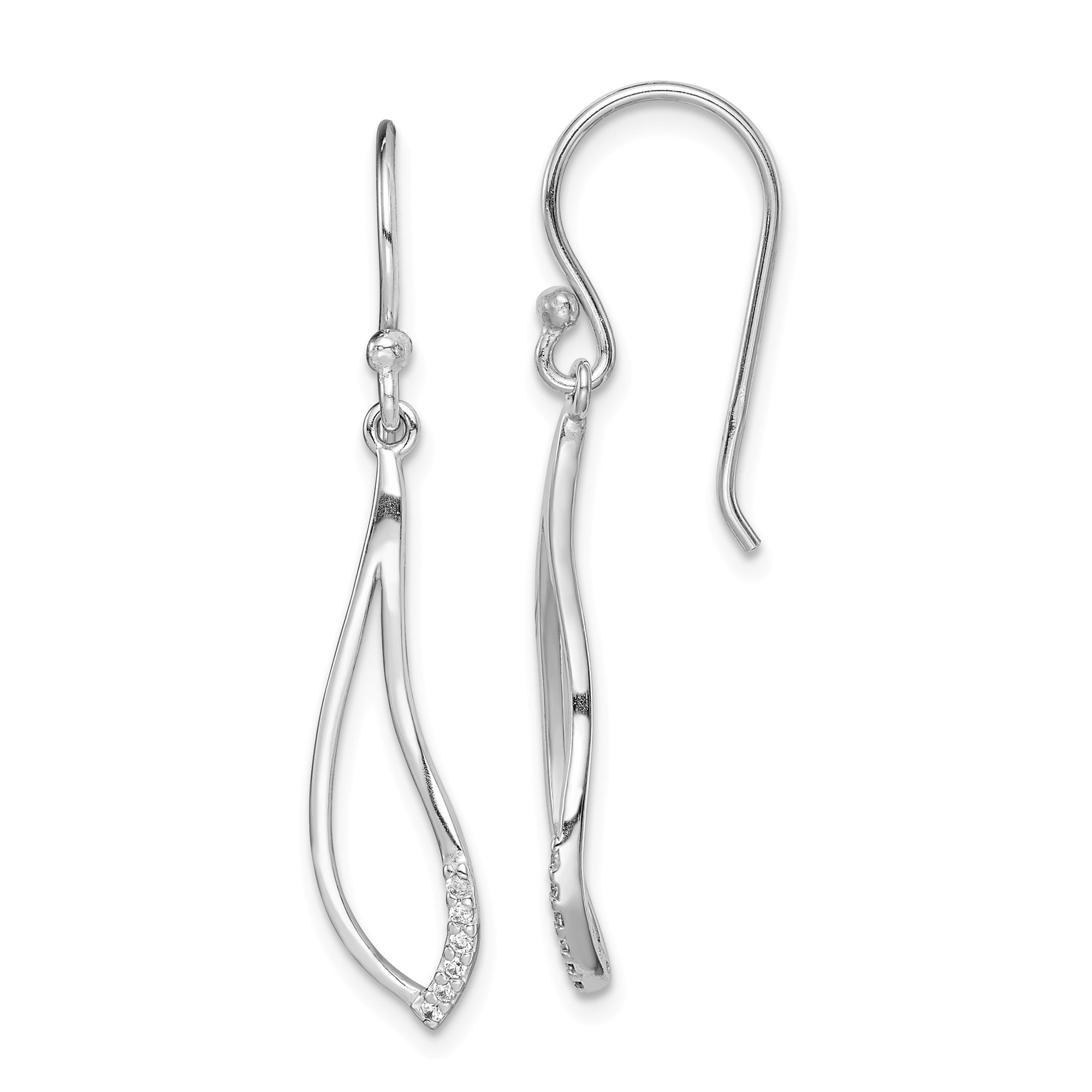 Premium Rhodium Plated With Cz Front & Back Stylish Earring main image 0