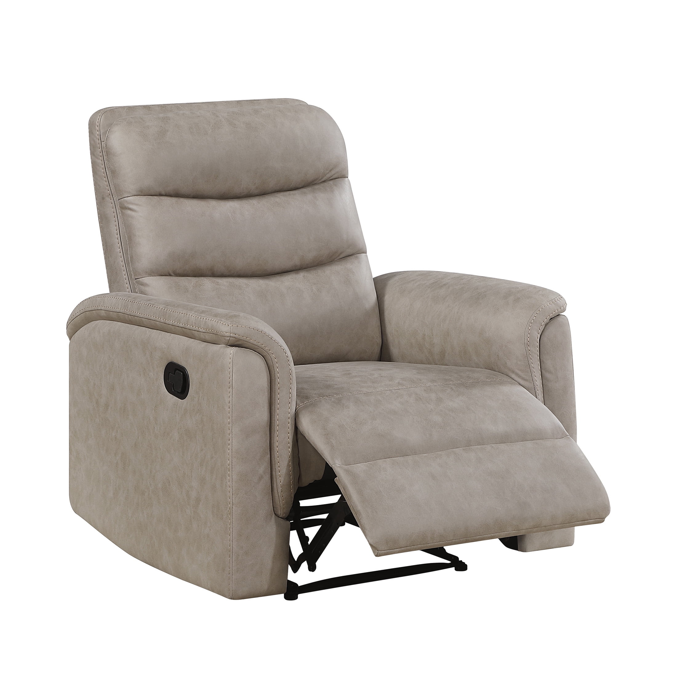 OakvillePark Solstice Microfiber Manual Reclining Chair, Taupe