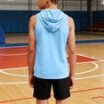 thumbnail image 3 of Jalioing Kids Workout Tops Sleeveless Hooded Athletic Shirts Big Boys Girls Summer Casual Solid Color Sport Hoodies, 3 of 6