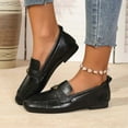 thumbnail image 5 of HAOTAGS Loafers for Women,Chunky Heel Flat Toe Low Heel Women's Casual Shoes Black, 5 of 9
