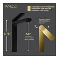 thumbnail image 5 of ANZZI Vessel Sink Faucet, Single-Handle Single-Hole with Pop-Up Drain in Matte Black & Brushed Gold, 5 of 8