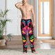 thumbnail image 2 of Fotbe Colorful Floral Embroidery Mexican Pantalones de Pijama para Hombre, Pantalones de Dormir, Pantalones de Casa con Cintura Ajustable y Bolsillos-XX-Large, 2 of 6