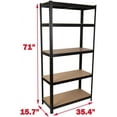thumbnail image 2 of Bowoshen 5-Tier Heavy Duty Metal Shelving,70"x35"x16"Racking Storage Unit, Black(386LB Capacity Per Shelf) 1929LB Total Capacity Garage Shed Storage Units, 2 of 5