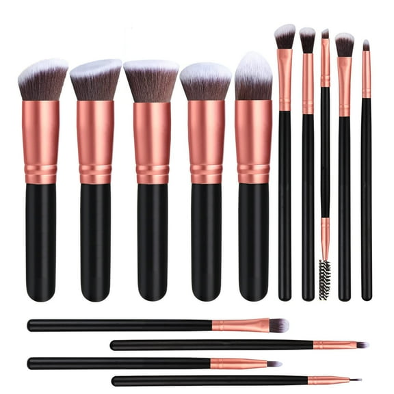 Makeup Brushes from Emlimny Premium Synthetic Foundation Powder Concealers Eye Shadows Makeup 14 Pcs Brush Set, Rose Golden