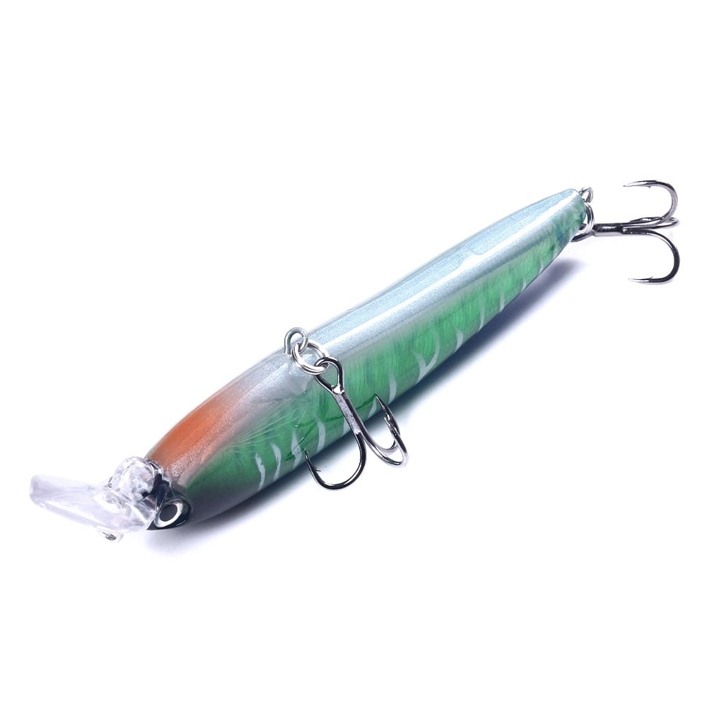 HENGJIA Fishing Lures Large Hard Bait Minnow VIB Lure with Treble Hook Life-Like Swimbait Fishing Bait Popper Crankbait Sinking Lure for Trout Bass Walleye Redfish, 5PCS