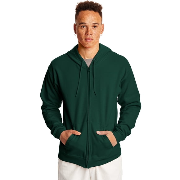 Hanes Mens ComfortBlend EcoSmart Full Zip Hoodie, S, Deep Forest