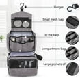 thumbnail image 4 of Makeup Bag Portable Hook Design Polyester Multiple Compartments Travel Cosmetic Organizer for Women, 4 of 10