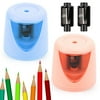 Deago Electric Pencil Sharpener - Battery Powered for Colored Pencils, High-Speed Operated Automatic & Manual Pencil Sharpener for Kids, Home School (Blue)