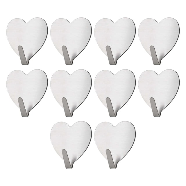 Bewildely 10x Durables Y Fáciles De Limpiar - Ganchos De Pared Para Organizar Eficientemente Adecuados Para Todos Los Ajustes Decoración del hogar plata