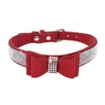 thumbnail image 1 of Collar de perro de cristal con collar de lazo Collar de perro de diamantes de imitación Perro de brillo dorado MFZFUKR CPB-US-YY191-2, 1 of 5