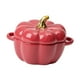 thumbnail image 2 of Cuenco de cerámica con forma de calabaza, olla con forma de calabaza para cocinar con tapa para fiestas en casa o en la cocina. Rojo, 2 of 8