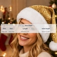 thumbnail image 2 of Sakuulaan Sequin Santa Hats for Adults, Double-Layer Faux Fur Christmas Party Hat, 6 Colors, One Size, 2 of 9