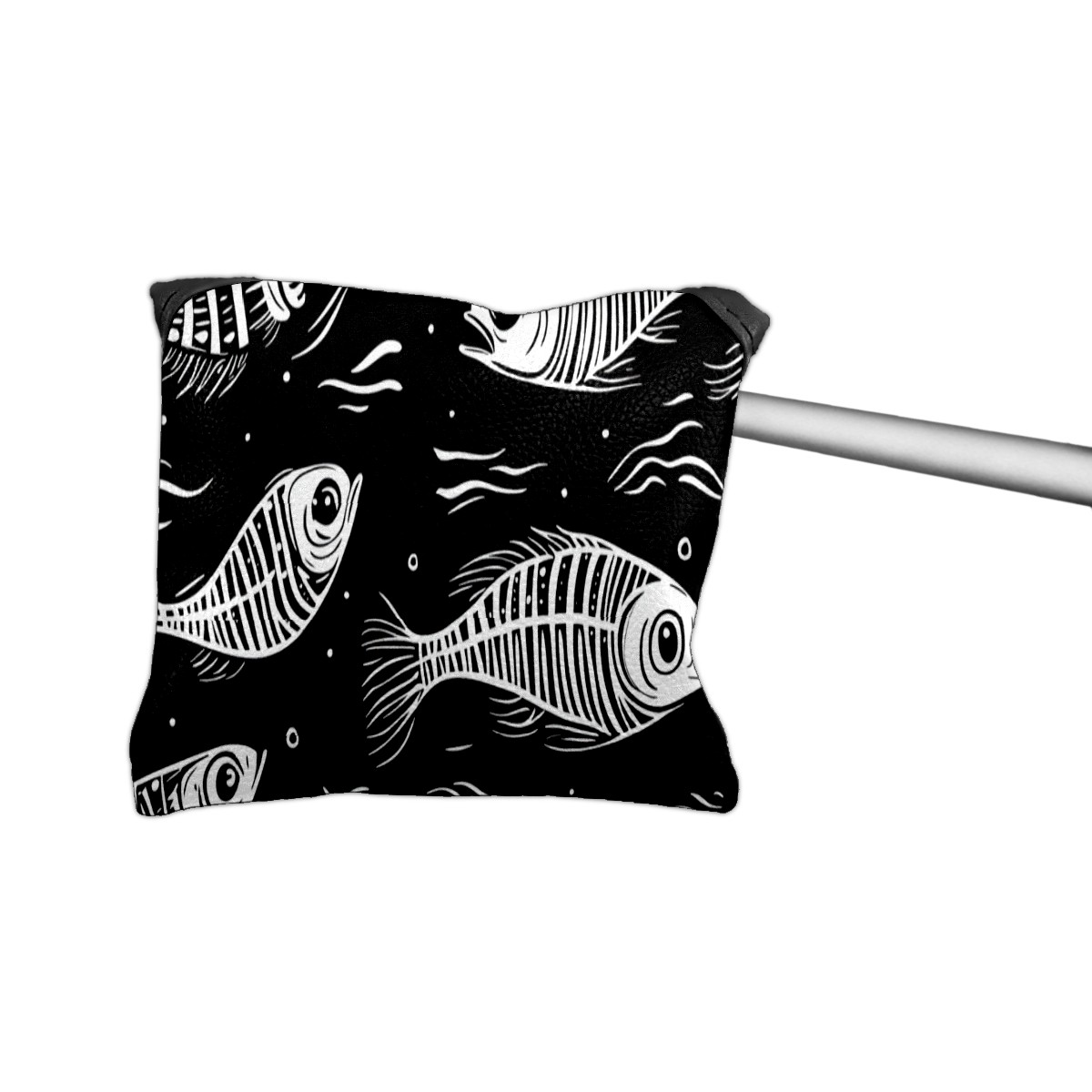 Golf Mallet Putter Cover Premium Leather Waterproof Golf Putter Head Cover with Magnetic Closure Fish Bones