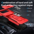 thumbnail image 5 of For Google Pixel 11 / 11 Pro Slim Fit Shockproof Hybrid with Slide Camera Cover & Rotated Ring Kickstand, [Military-Grade] Phone Case,Red,For Pixel 11 / 11 Pro, 5 of 8