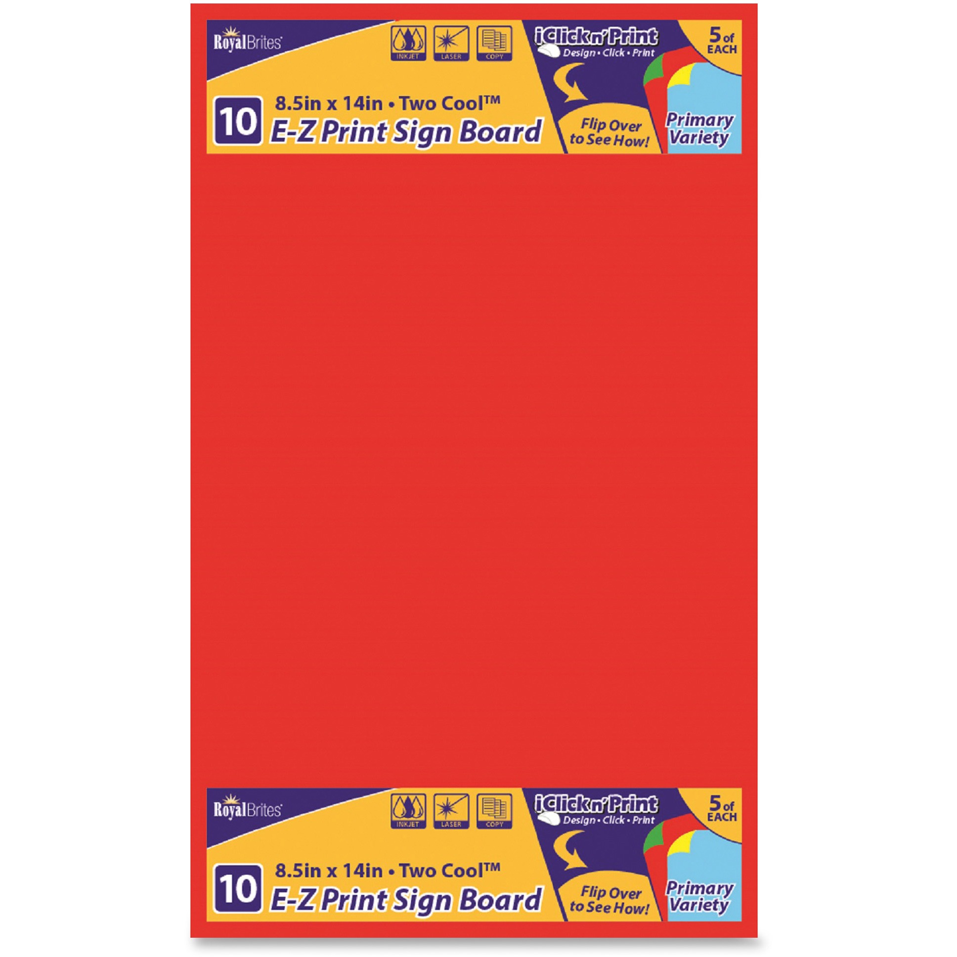 Geographics EZ Print Laser, Inkjet Print Printable Poster Board, Assorted, 10 / Pack (Quantity