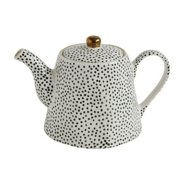 3R Studios White with Black Speckles Stoneware Teapot