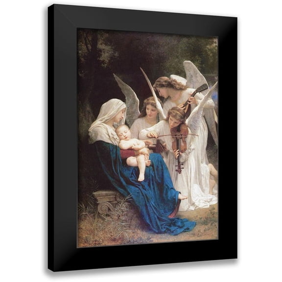 Bouguereau, William-Adolphe 11x14 Black Modern Framed Museum Art Print Titled - Song of the Angels, 1881