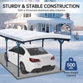 thumbnail image 6 of JINSEED 10 x 19 ft Heavy Duty Carport, Multi-Use Shelter with Aluminum Arch-Roof with Polycarbonate Panel for Cars, Boats & Shade, Gray, 6 of 6