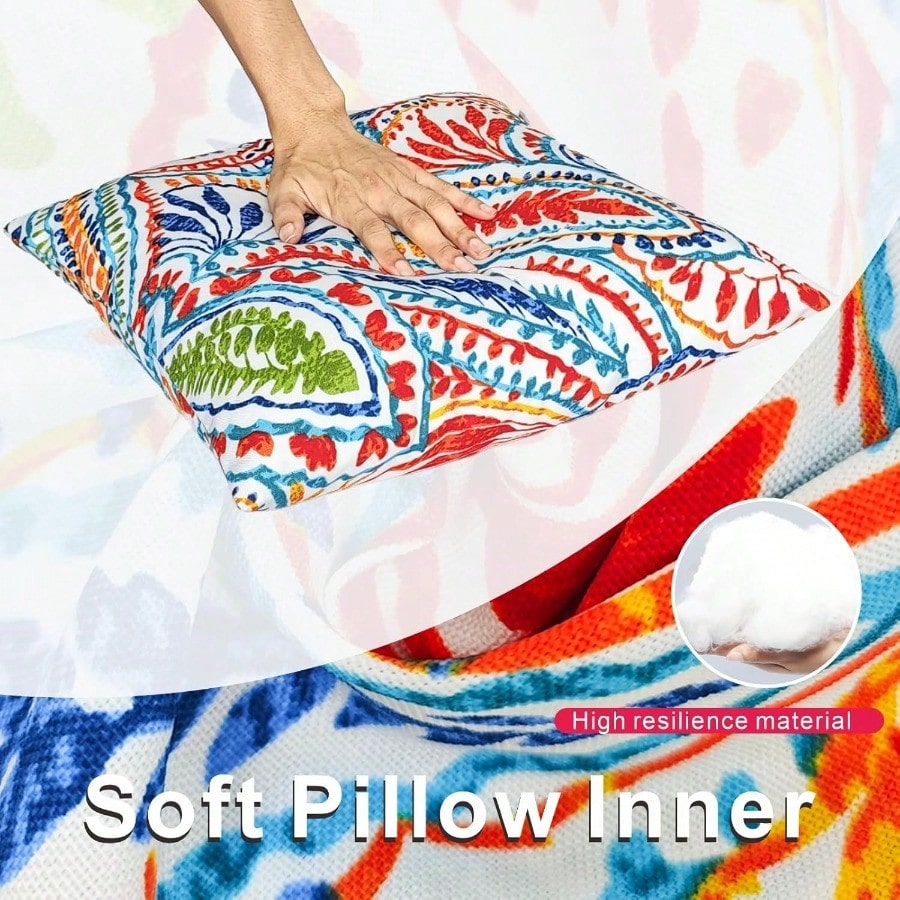 Outdoor Pillows Waterproof Set of 2 Outdoor Throw Pillows with Insert Included 18×18 Inch Outdoor Pillow for Patio Furniture
