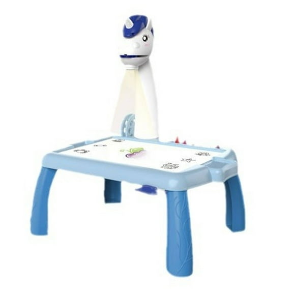 CCOCC Drawing Projector,Encourages Artistic Exploration Race and Draw Projector for Kids,Compact and Lightweight Design Kids Projector Drawing,Large,Blue Unicorn