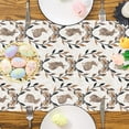 thumbnail image 3 of TIELUTT Easter Table Runner Linen Bunny Print Tablecloth Holiday Party Table Decoration Tablecloth Pad Geometric Table Street Table Extra Long Fall Table Denim Runners for Tables 60 Table, 3 of 6