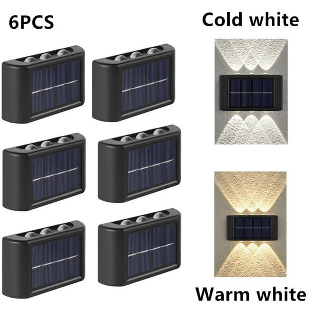 Luz Solar de pared impermeable para jardín, iluminación exterior, lámpara de calle, hogar, balcón, porche, decoración de patio, 1/16 piezas