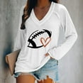 thumbnail image 2 of TSADFHJI Hauts Scintillants pour Femmes Grande Taille 3TG Chandails en Molleton Décontractés Légers Col Rond Manches Longues Imprimé Graphique de Football T-Shirt m Blanc, 2 of 4