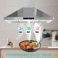 thumbnail image 4 of Range Hood 30 inch Wall Mounted Kitchen Hood, Ducted/Ductless Range Hood with Delayed Shutdown Function, Exactor Hood with Soft Touch Countrol,3 Speed Fan, Stainless Steel Grease Filters, 4 of 6