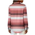 thumbnail image 5 of QQAMB Dressy Gradient Lapel Blouse for Women Plus Size Long Sleeve Button Down Shirts Loose Business Casual Striped Tunic Tops, 5 of 6